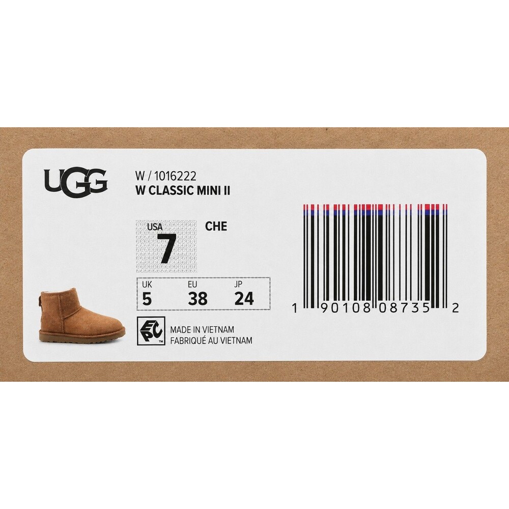 UGG Classic Mini II Chestnut Suede Sheepskin Ankle Boots Women’s Size 7 1016222 - Picture 8 of 8